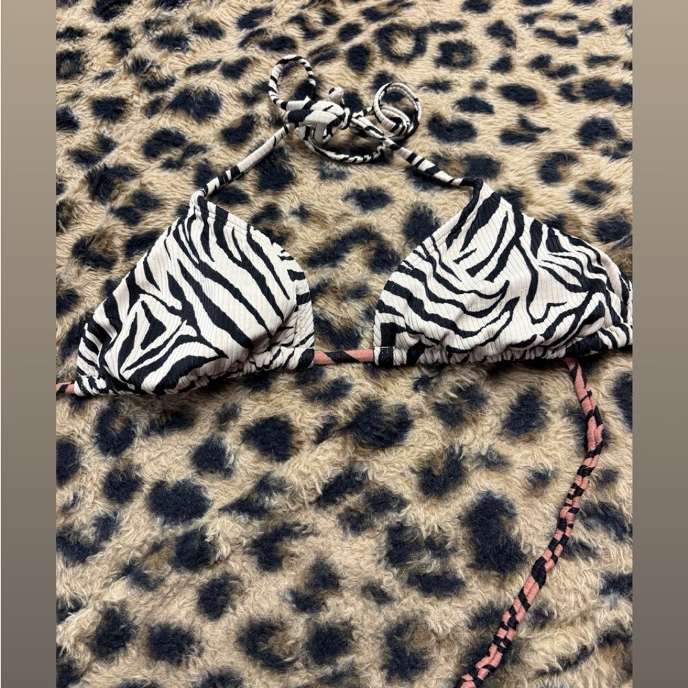 Zebra Print Bikini Top